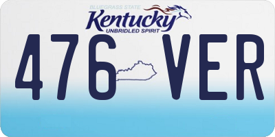 KY license plate 476VER