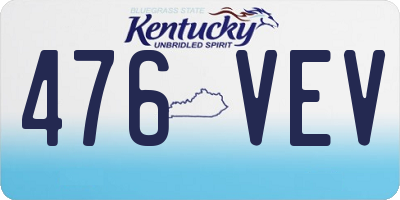 KY license plate 476VEV