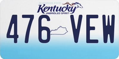 KY license plate 476VEW