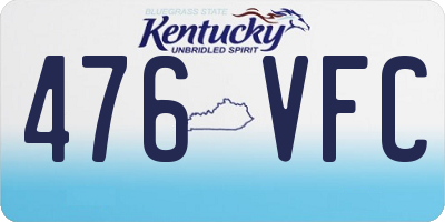 KY license plate 476VFC