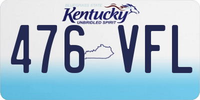KY license plate 476VFL