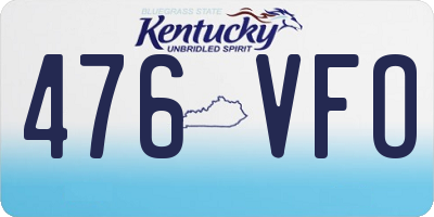 KY license plate 476VFO