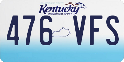 KY license plate 476VFS