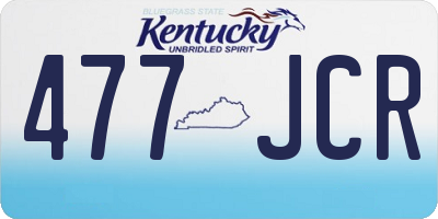 KY license plate 477JCR