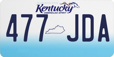KY license plate 477JDA