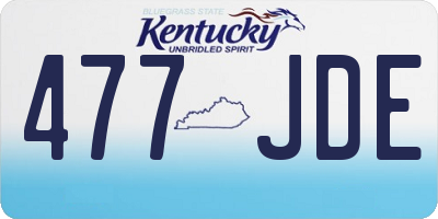 KY license plate 477JDE