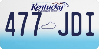 KY license plate 477JDI