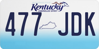 KY license plate 477JDK