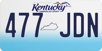 KY license plate 477JDN
