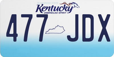 KY license plate 477JDX