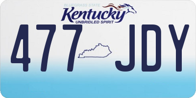 KY license plate 477JDY