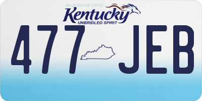 KY license plate 477JEB