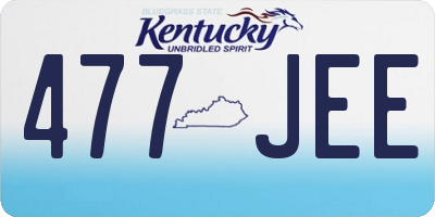 KY license plate 477JEE