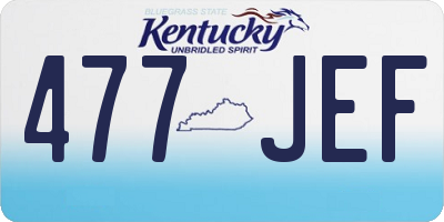 KY license plate 477JEF