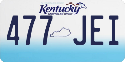 KY license plate 477JEI