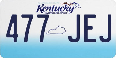 KY license plate 477JEJ