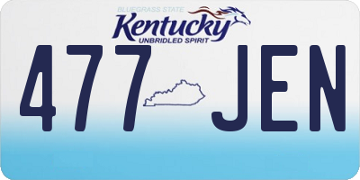 KY license plate 477JEN