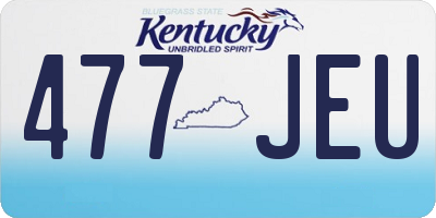 KY license plate 477JEU