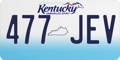 KY license plate 477JEV