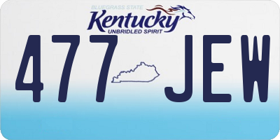 KY license plate 477JEW