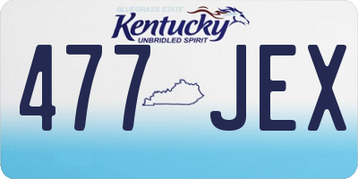 KY license plate 477JEX
