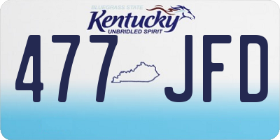 KY license plate 477JFD