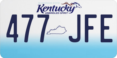 KY license plate 477JFE