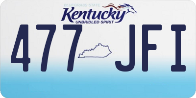 KY license plate 477JFI