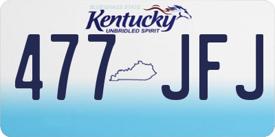 KY license plate 477JFJ