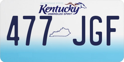 KY license plate 477JGF