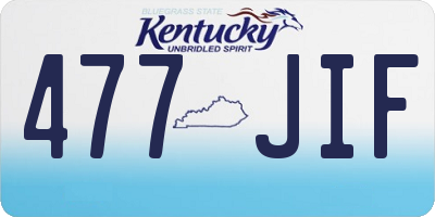 KY license plate 477JIF