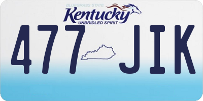 KY license plate 477JIK