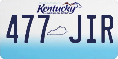 KY license plate 477JIR