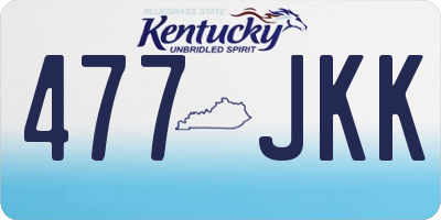 KY license plate 477JKK