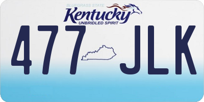 KY license plate 477JLK