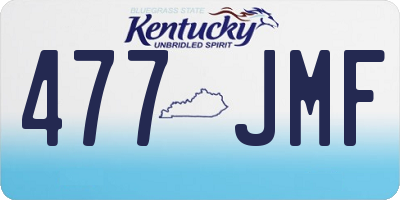 KY license plate 477JMF