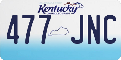 KY license plate 477JNC