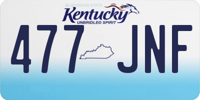 KY license plate 477JNF