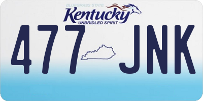 KY license plate 477JNK