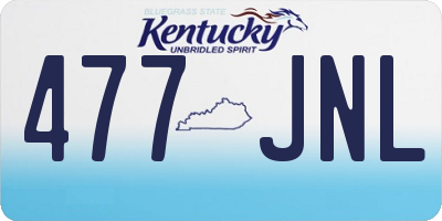 KY license plate 477JNL