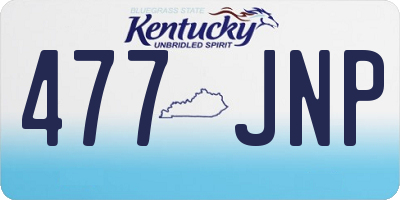KY license plate 477JNP