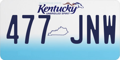 KY license plate 477JNW