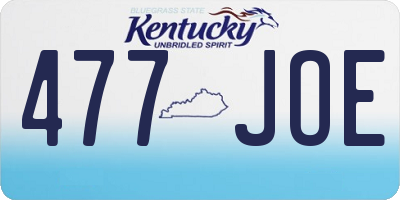 KY license plate 477JOE