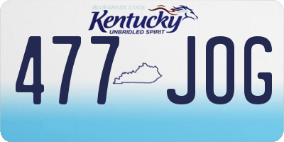 KY license plate 477JOG