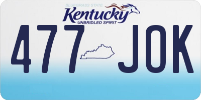KY license plate 477JOK