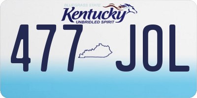 KY license plate 477JOL
