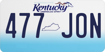 KY license plate 477JON