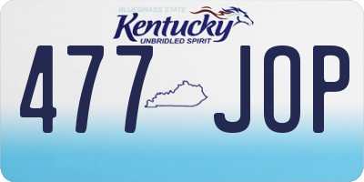 KY license plate 477JOP