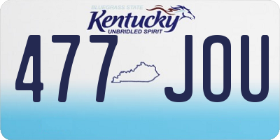 KY license plate 477JOU