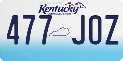 KY license plate 477JOZ
